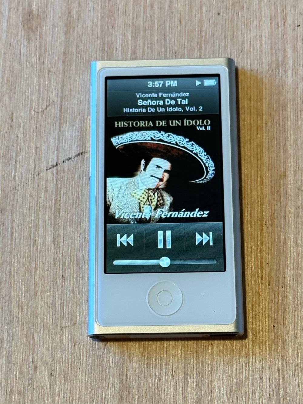 iPod Nano 7thGen Silver 16GB Model:A1446 w/2123-Song/Charg/Case Tested Good Read